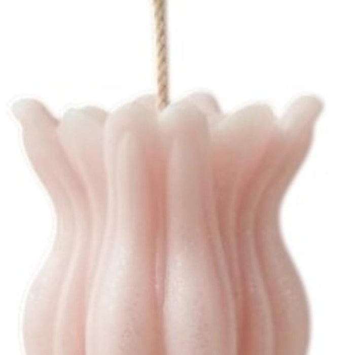 5" Pink Lavender And Sage Scented Dimensional Flower Candle