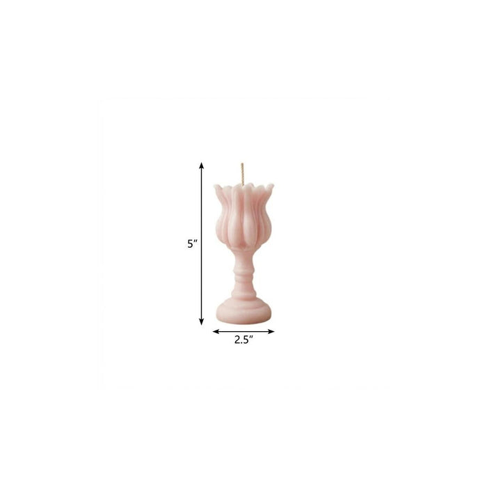 5" Pink Rose Petals Scented Dimensional Flower Candle
