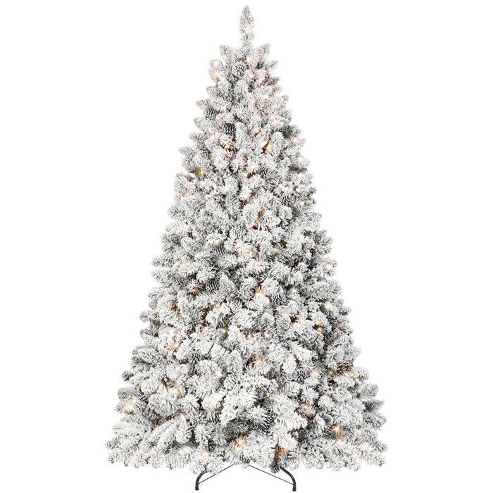 5' Pre Lit Full Flocked Spruce Christmas Tree