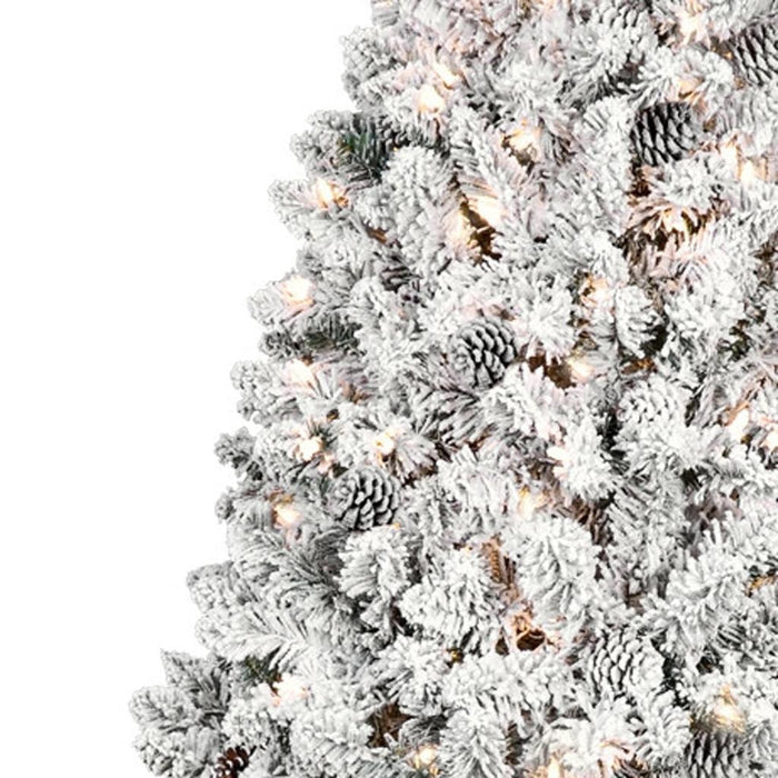 5' Pre Lit Full Flocked Spruce Christmas Tree