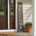 5' Rustic Espresso Brown And White Front Porch Welcome Sign