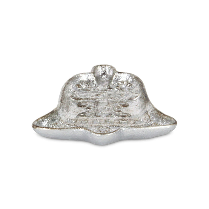 5" Silver Cast Iron Christmas Bell Trinket Tray