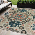 5' X 7' Blue And Gray Moroccan Indoor Outdoor Area Rug
