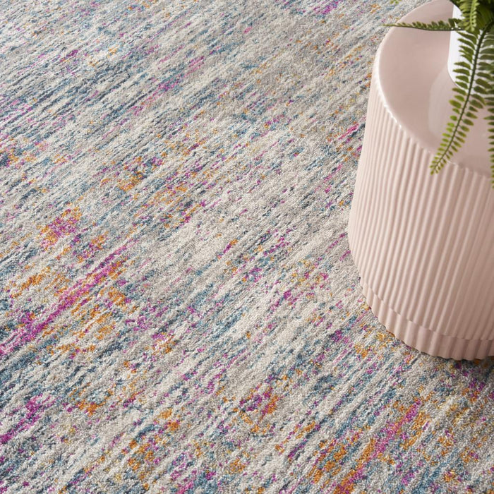 5' X 7' Ivory And Blue Abstract Area Rug