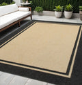 5' X 8' Beige And Black Indoor Outdoor Area Rug