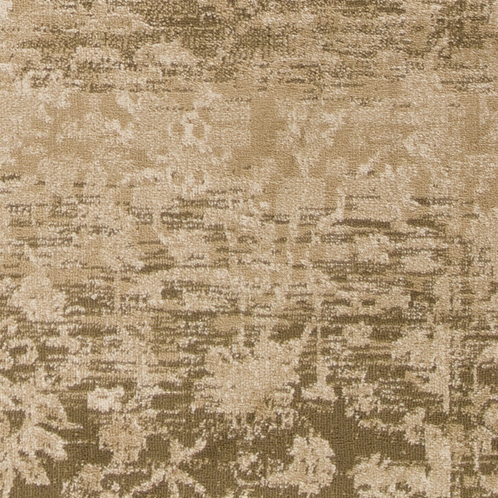 5' X 8' Beige And Tan Floral Medallion Distressed Area Rug