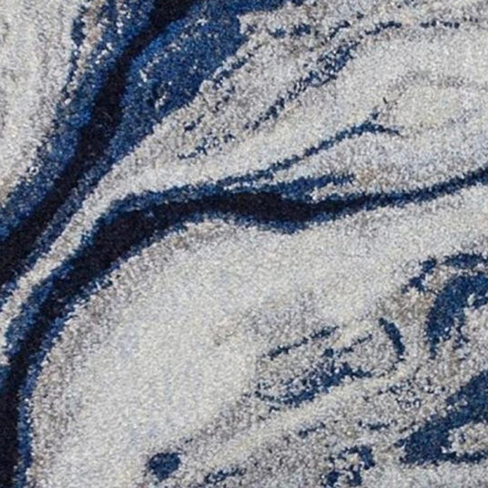 5' X 8' Blue Gray And Ivory Abstract Area Rug