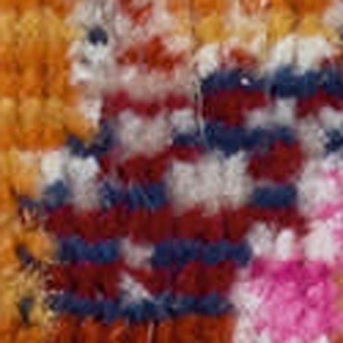 5' X 8' Blue Yellow And Red Floral Distressed Non Skid Area Rug