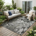 5' X 8' Gray Abstract Washable Indoor Outdoor Area Rug