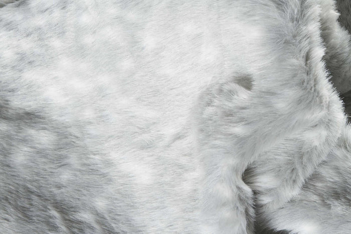 5' X 8' Gray Faux Fur Washable Area Rug