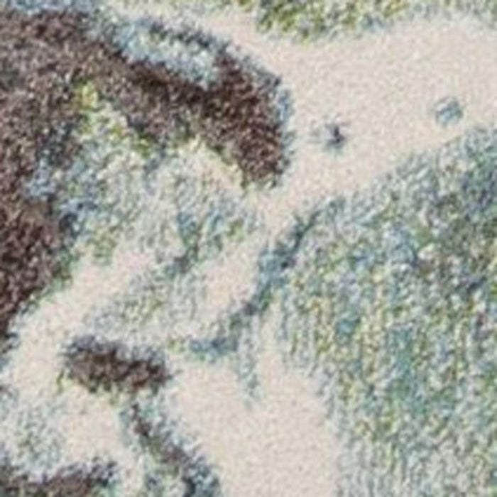 5' X 8' Green And Brown Abstract Area Rug