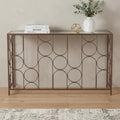 50" Clear and Bronze Mirrored Glass and Steel Frame Console Table