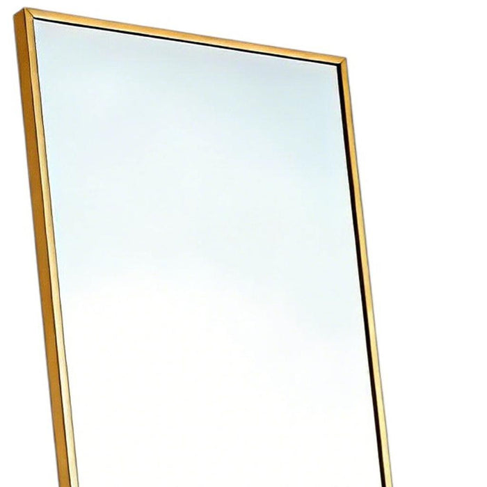 56" Gold Aluminum Freestanding And Wall Mounted Framed Full Length Mirror