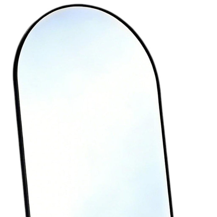 57" Black Aluminum Arch Freestanding And Wall Mounted Framed Full Length Mirror