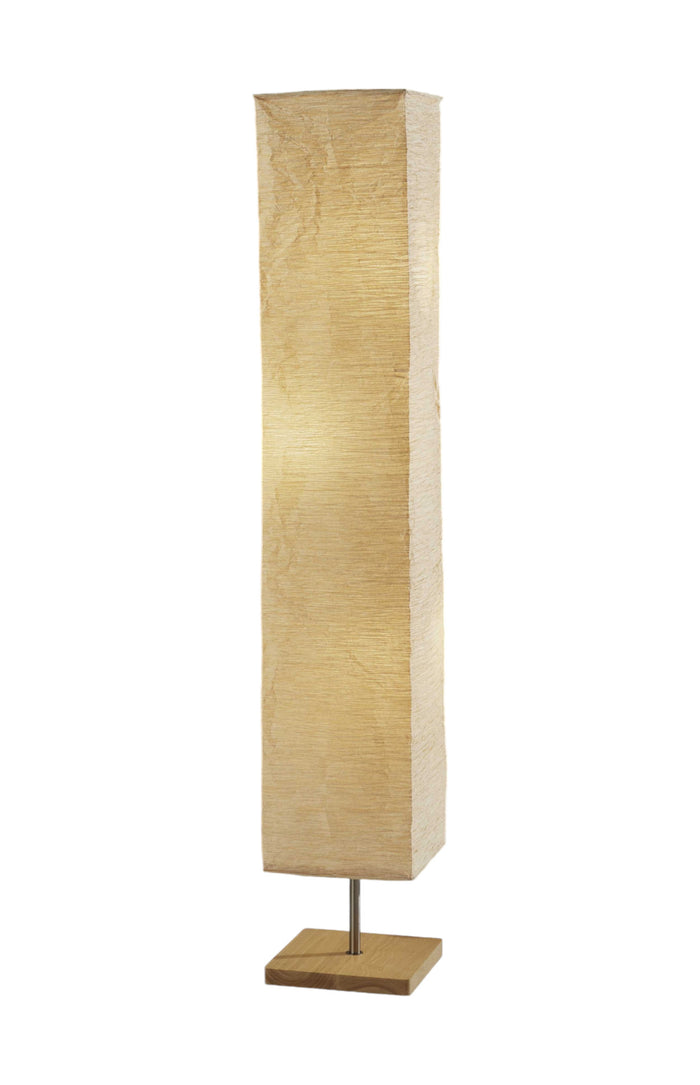 58" Natural Column Floor Lamp With Natural Paper Shade