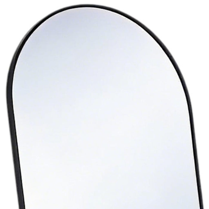 59" Black Aluminum Arch Freestanding And Wall Mounted Framed Full Length Mirror