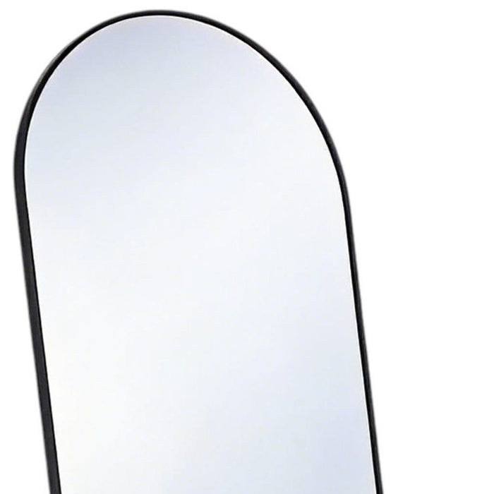 59" Black Aluminum Arch Freestanding And Wall Mounted Framed Full Length Mirror