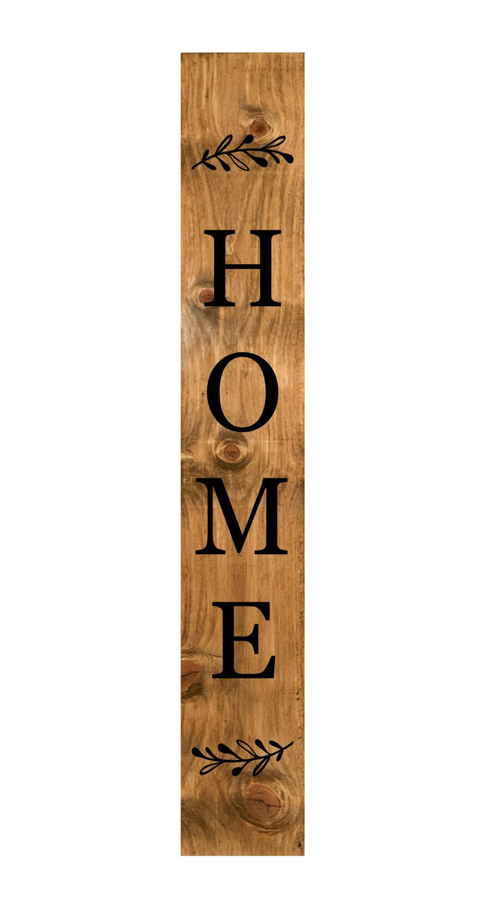 59" Black And Natural Solid Wood Home Porch Sign