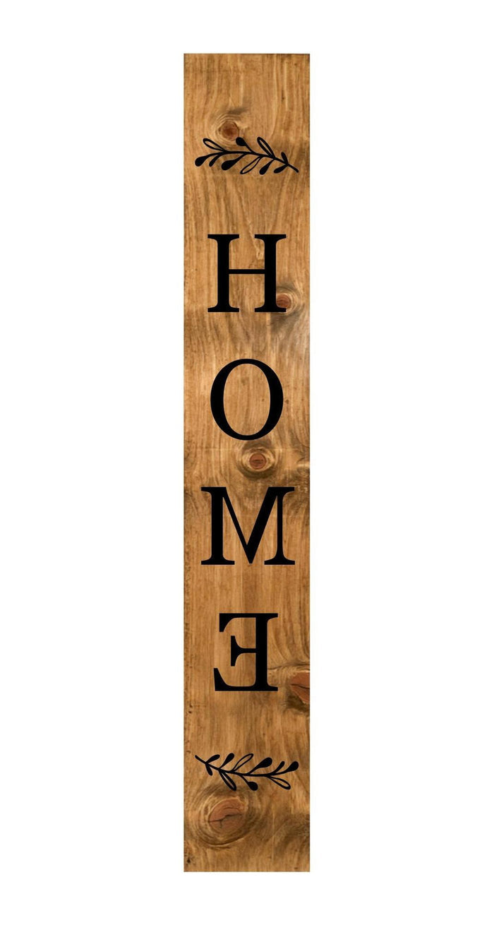 59" Black And Natural Solid Wood Home Porch Sign
