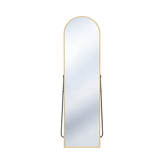 59" Gold Aluminum Arch Freestanding And Wall Mounted Framed Full Length Mirror
