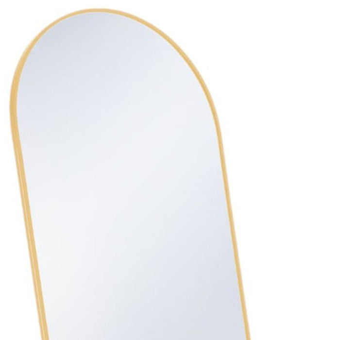 59" Gold Metal Arch Wall Mounted Leaning And Freestanding Framed Full Length Mirror