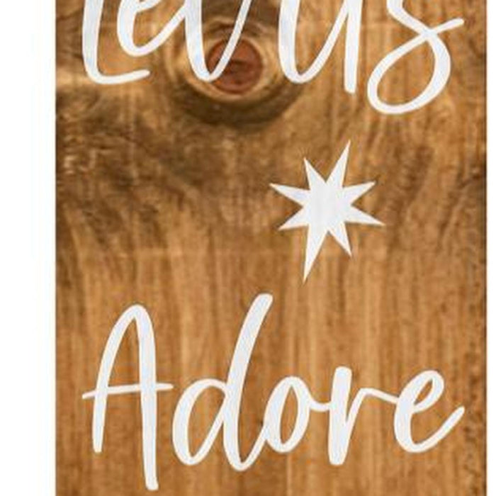 59" Natural And White Solid Wood Christmas Nativity Porch Sign