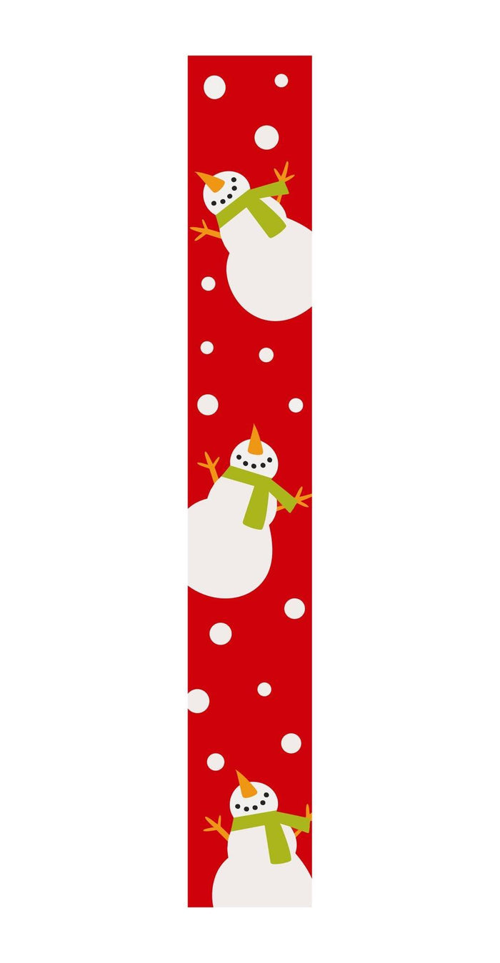 59" Red And White Solid Wood Snowman Porch Sign