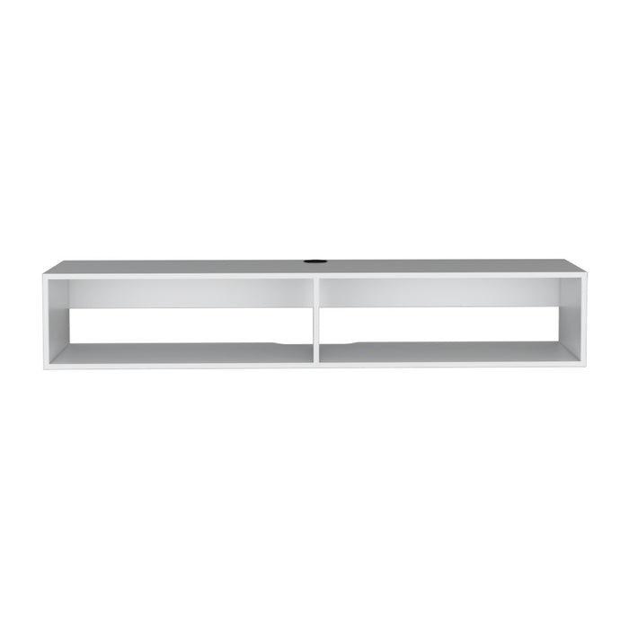 59" White Floating Mount TV Stand