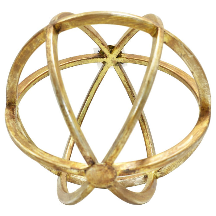 6" Antiqued Gold Metal Tabletop Sculpture
