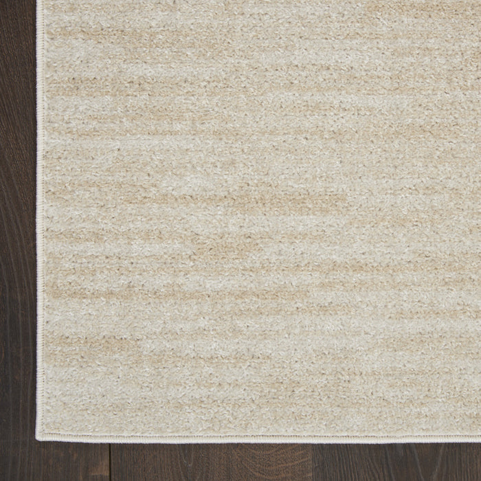 6' Beige And Ivory Indoor Outdoor Runner Rug