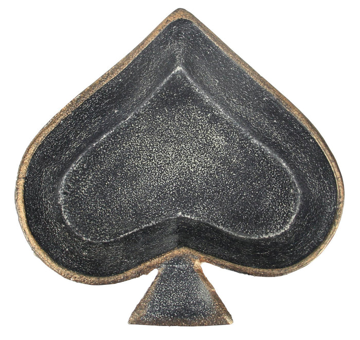 6" Black Ace Of Spades Cast Iron Handmade Vanity Tray
