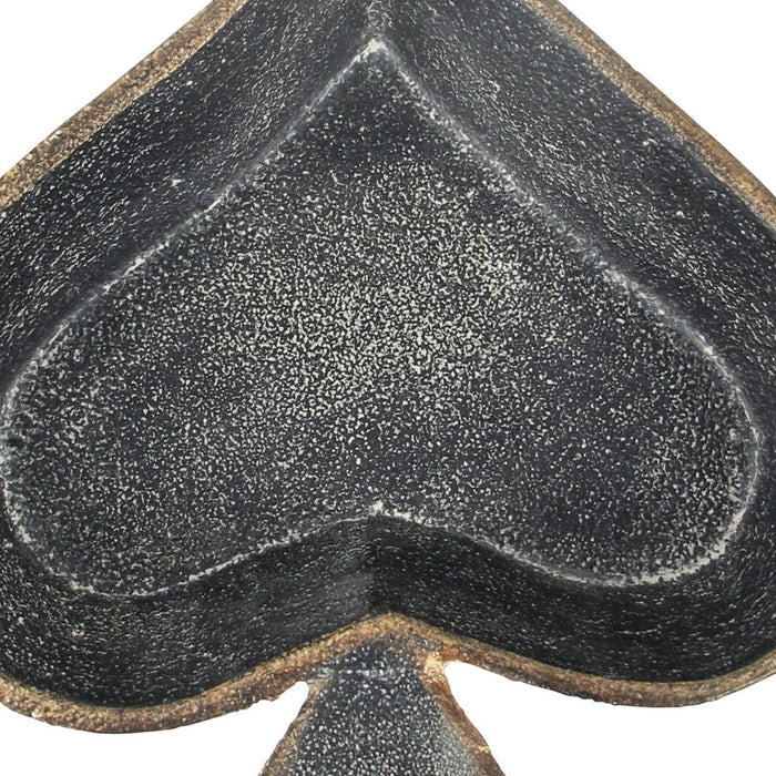 6" Black Ace Of Spades Cast Iron Handmade Vanity Tray