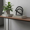 6" Black Iron Modern Abstract Tabletop Sculpture
