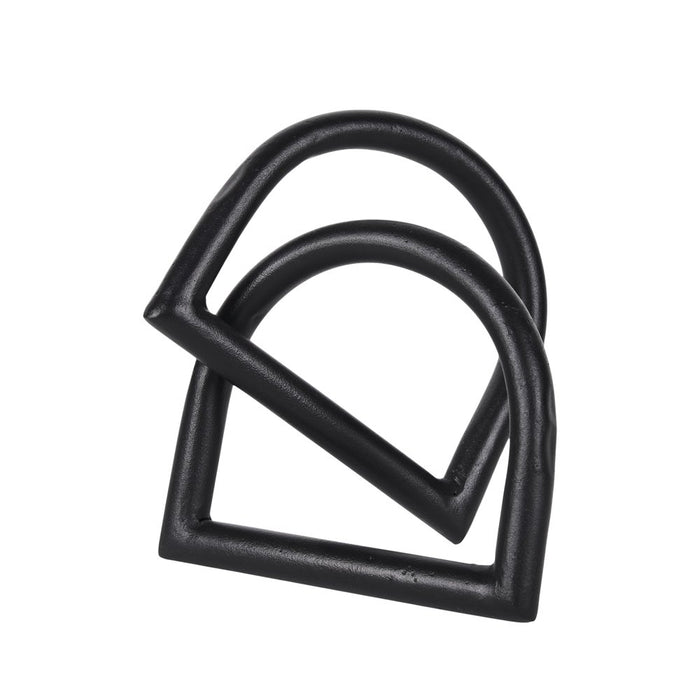6" Black Iron Modern Abstract Tabletop Sculpture