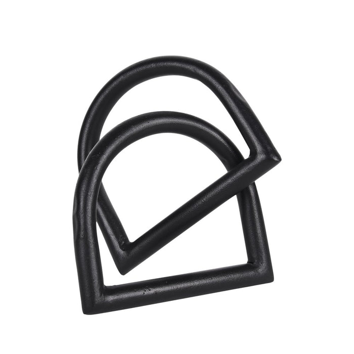 6" Black Iron Modern Abstract Tabletop Sculpture