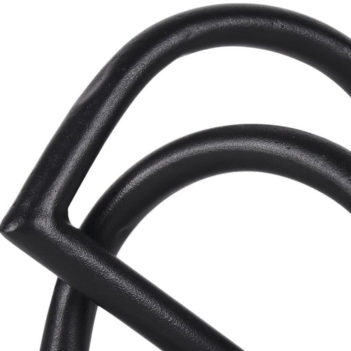 6" Black Iron Modern Abstract Tabletop Sculpture
