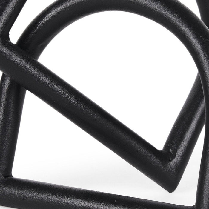 6" Black Iron Modern Abstract Tabletop Sculpture