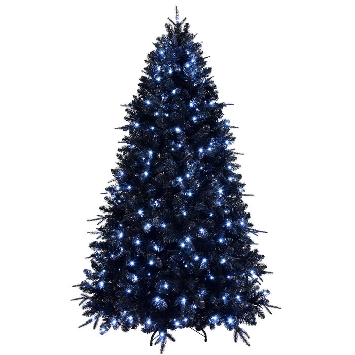 6' Black Pre Lit Full Spruce Christmas Tree