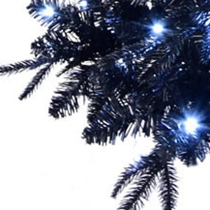 6' Black Pre Lit Full Spruce Christmas Tree