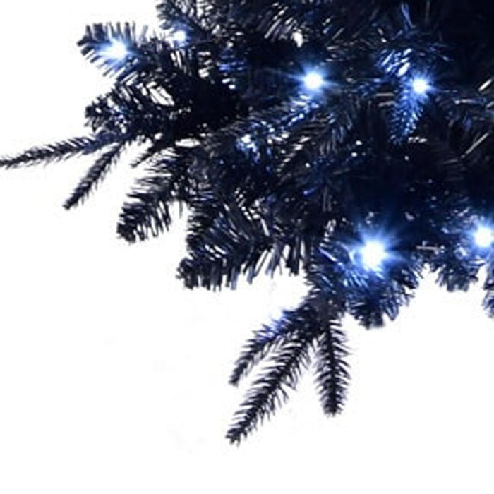 6' Black Pre Lit Full Spruce Christmas Tree