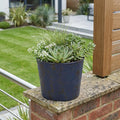 6" Blue Recycled Plastic Indoor Outdoor Round Pot Planter