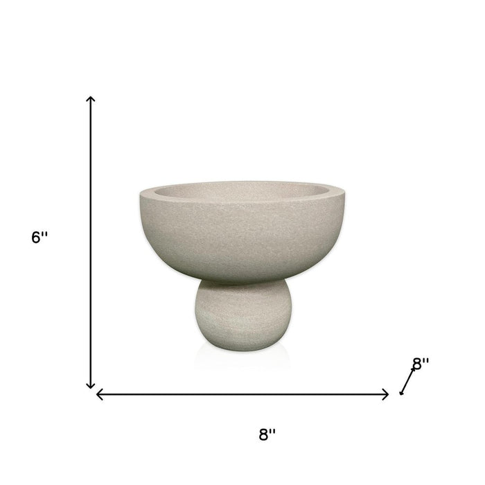 6" Cream Stone Decorative Bowl