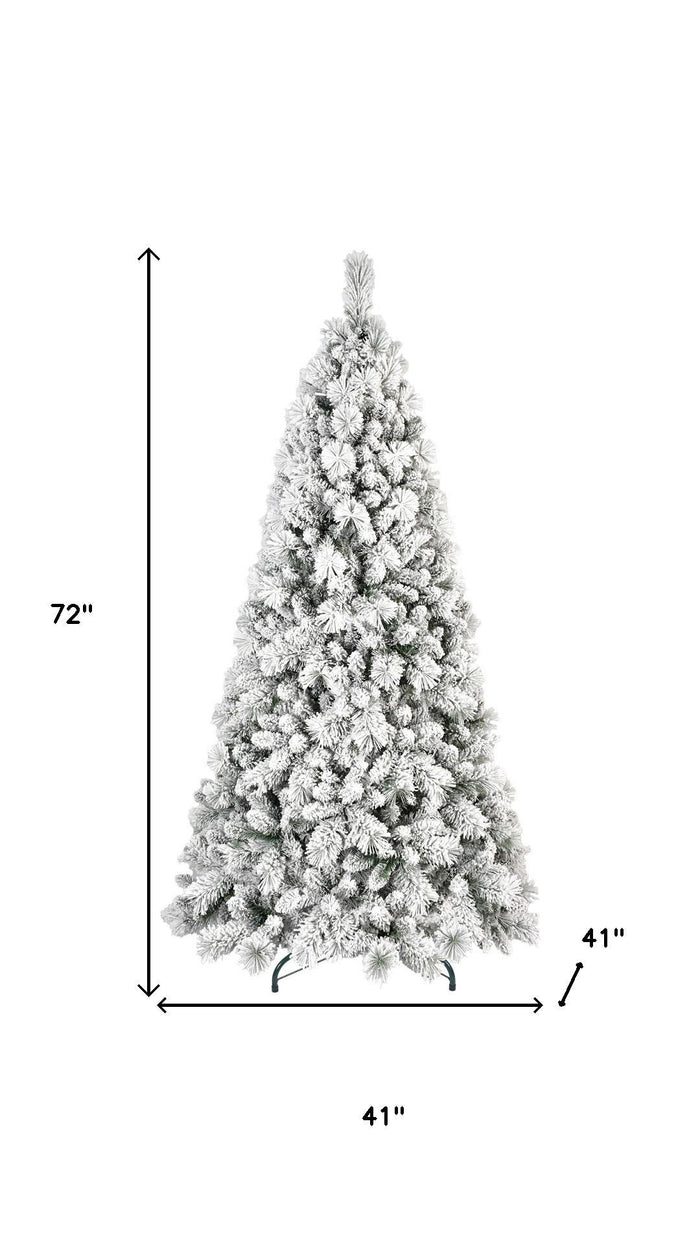 6' Full Flocked Pine Christmas Tree
