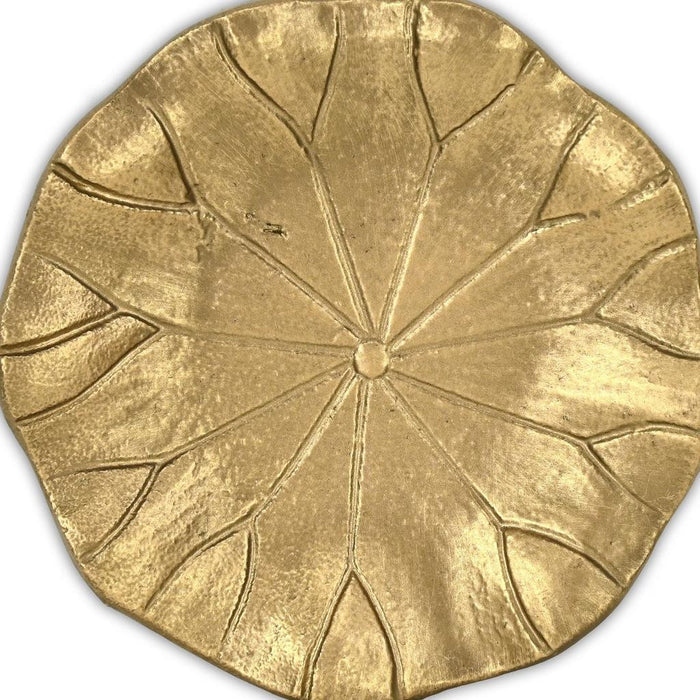 6" Gold Cast Iron Lily Pad Trinket Tray