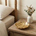 6" Gold Lotus Flower Metal Lotus Leaf Handmade Vanity Tray