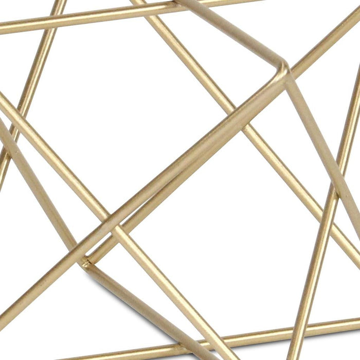 6" Gold Metal Open Geometric Tabletop Sculpture