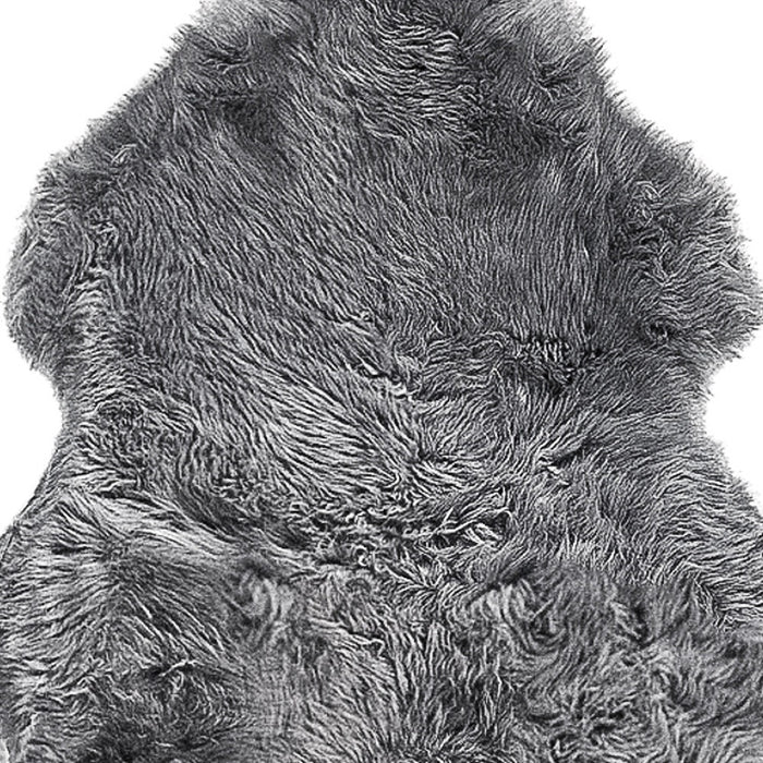 6' Gray Genuine Sheepskin Animal Print Shag Area Rug