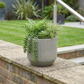 6" Gray Striped Ceramic Indoor Outdoor Round Pot Planter