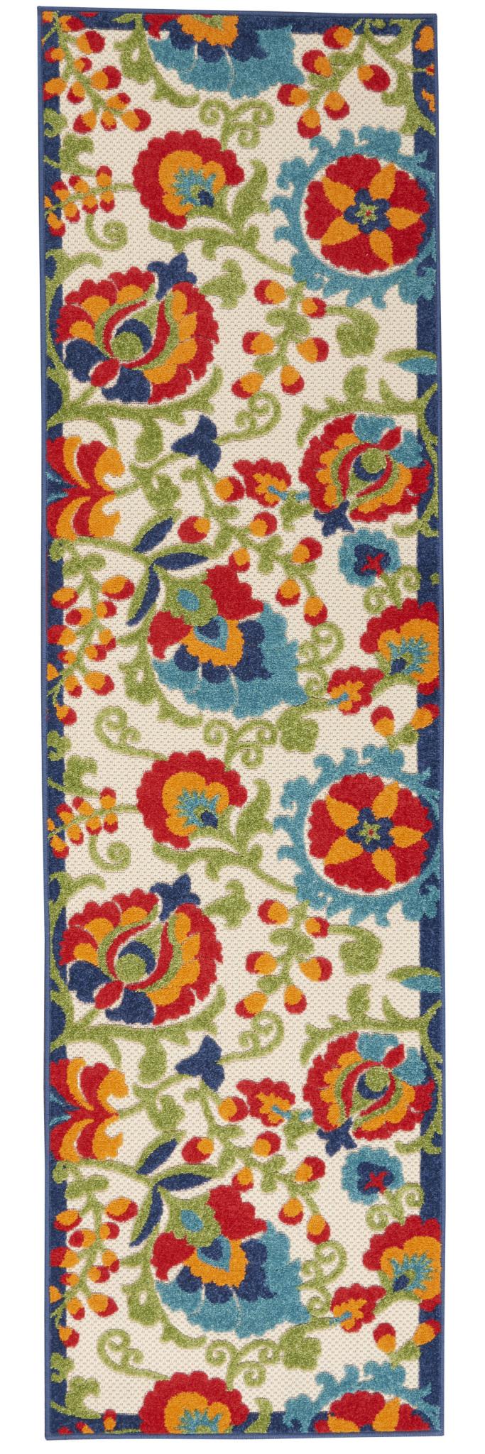 6' Green And Ivory Indoor Outdoor Area Rug
