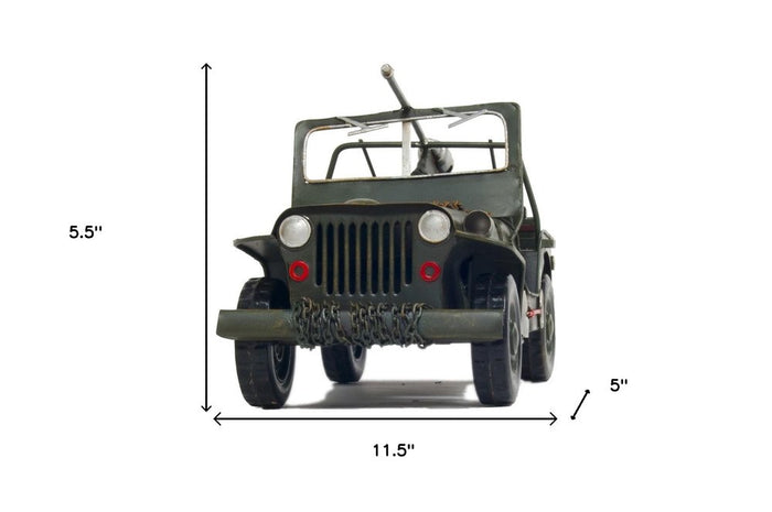 6" Green Metal Hand Painted Model Car